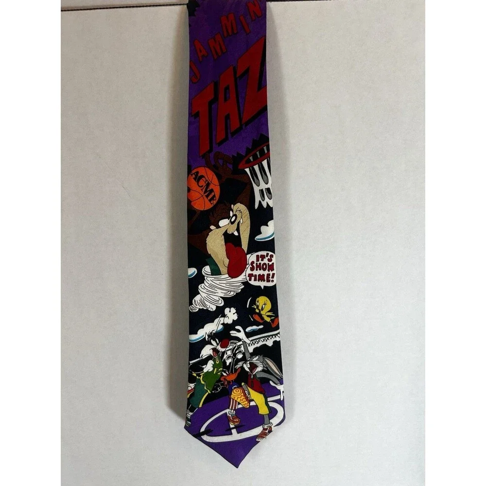 Looney Tunes Mania Taz Basketball Neck Tie Vintage 1994 Warner Bros Vintage Fun